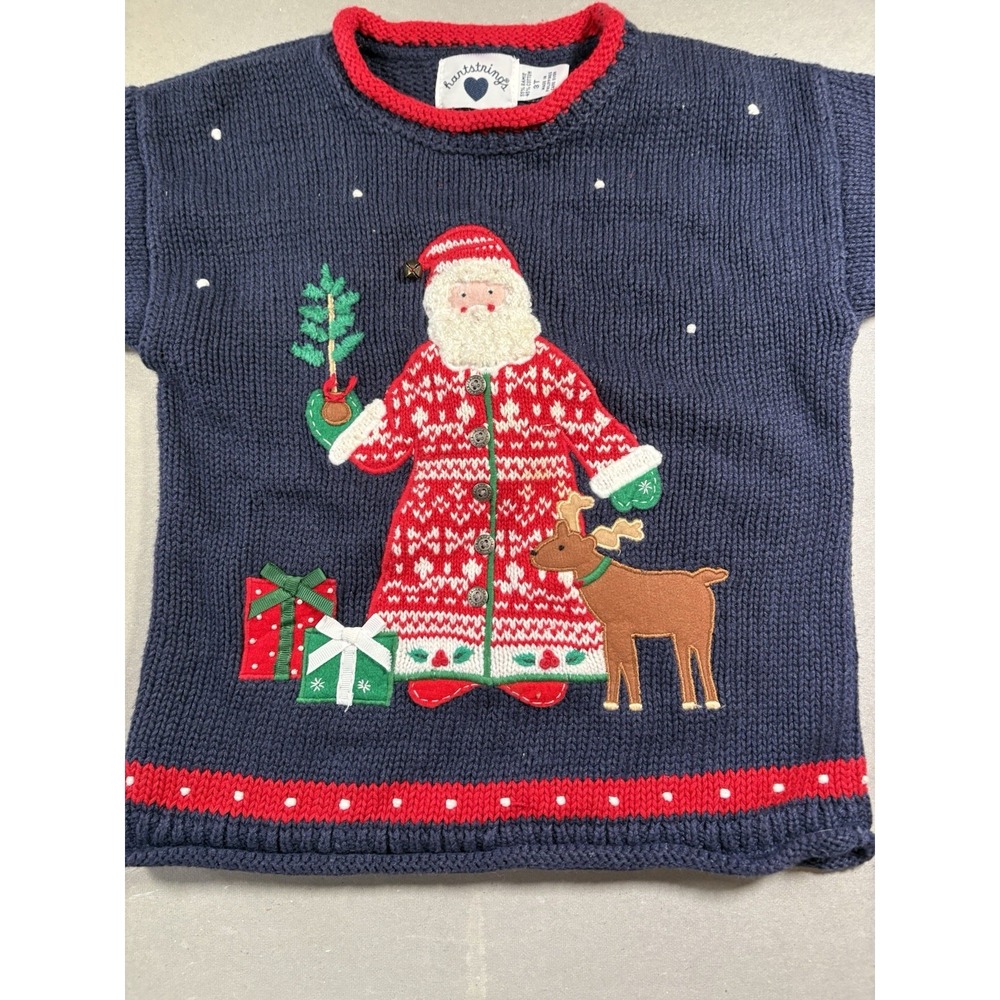 Hartstrings Christmas/Santa Sweater 3T